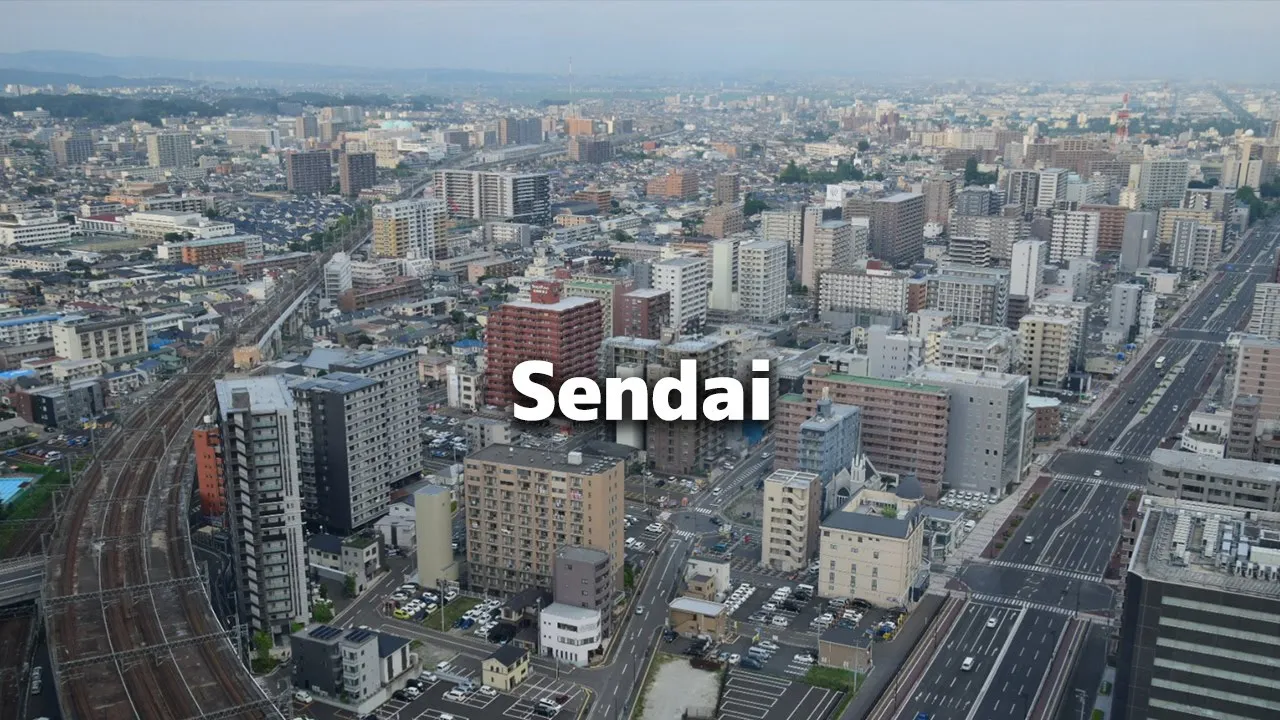 city of Sendai as seen from above the alt building