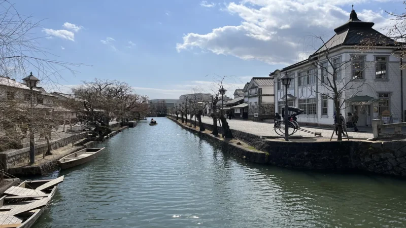 view of a canal in Kurashiki during the day